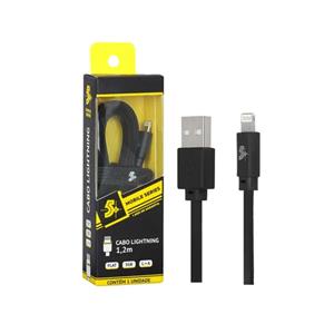 Cabo Lightning para USB-A 2.0 1,2m Preto Compatível iPhone iPad Carregamento e Dados , Preto