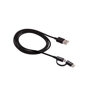 Cabo USB Micro USB + USB-C 1,2m PVC Preto Intelbras