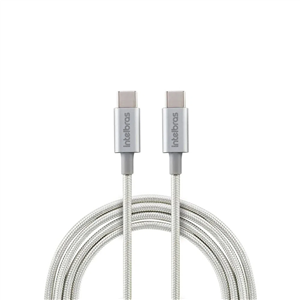 Cabo USB-C + USB-C Intelbras 1,5m Nylon Branco