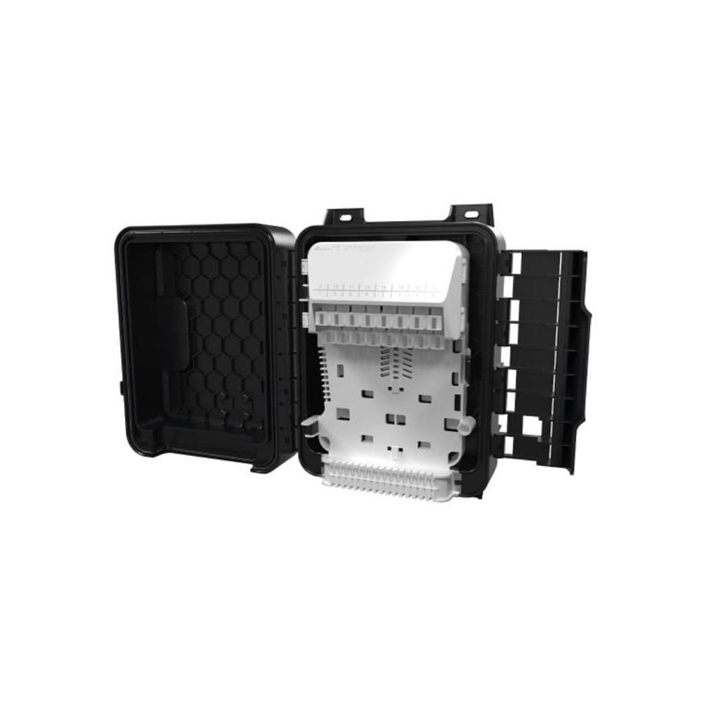 Caixa Terminal Óptica Conectorizada , FK , CTO 16MT MB Grommet 6-9 , 16 Portas SC/APC , Preto