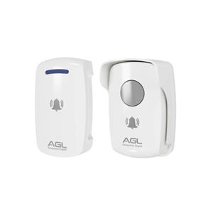 Campainha Digital Sem Fio AGL , 433 MHz , Bateria Recarregável , Branco