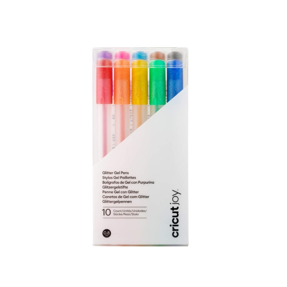 Canetas Gel com Glitter , Cricut , Kit com 10 Unidades , 0,8 mm , Multicoloridas , Joy Glitter Gel Pens 2009964