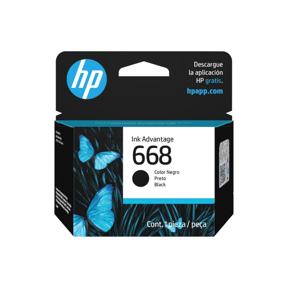 Cartucho de Tinta HP , 668 Original , Preto , 4ml , Até 120 Páginas , CTCHP0230