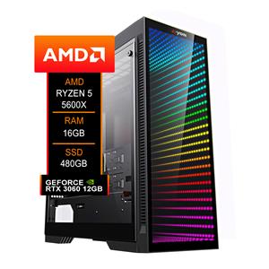 PC Gamer YON Ryzen 5 5600X, Chipset A520, RTX 3060 12GB, 16GB DDR4, 480GB SSD