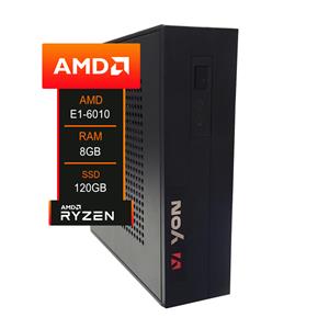 Computador YON ITX A68N2100K , AMD E1-6010 , 8GB RAM , DDR3 , 120GB SSD , Windows 10 , Office 365 Trial