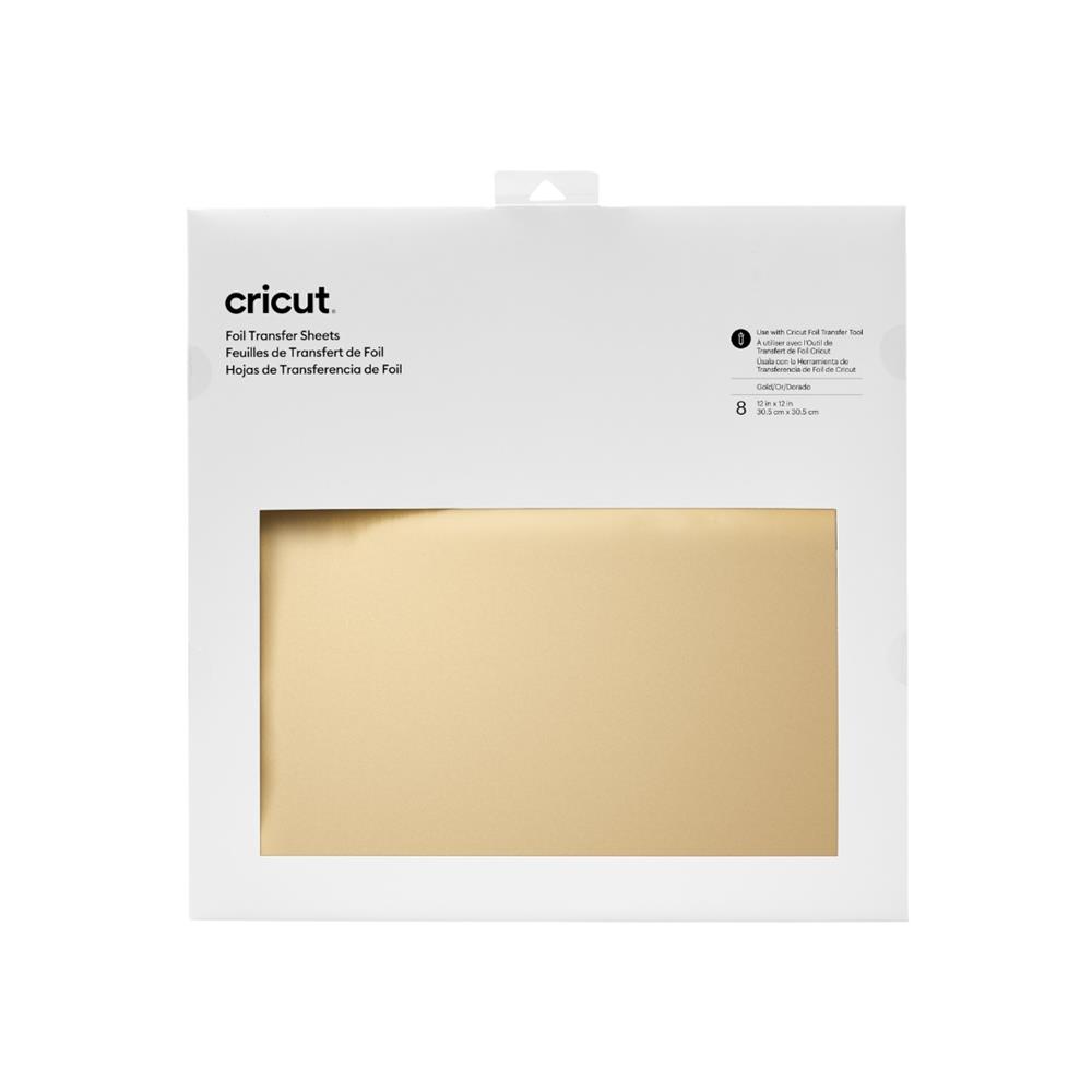 Cricut Folhas de Transferência de Foil Dourado , 8 unidades – Ideal para Projetos de Foil em Papel