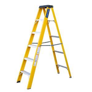 Escada Tesoura Acesso Simples RF-5 , com Até 1,78 Metros , Amarelo
