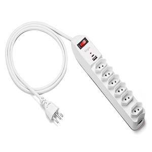 Filtro de Linha Elgin , 1.5 Metros , 6 Tomadas , Saídas USB , USB-C , 250V , 10A , Branco
