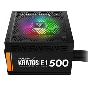 Fonte Gamdias Kratos E1 RGB , 500W , 80% de Eficiência , Preto