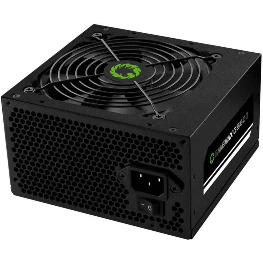 Fonte Gamemax GS600 , 600W , 80 Plus White , PFC Ativo , Preto
