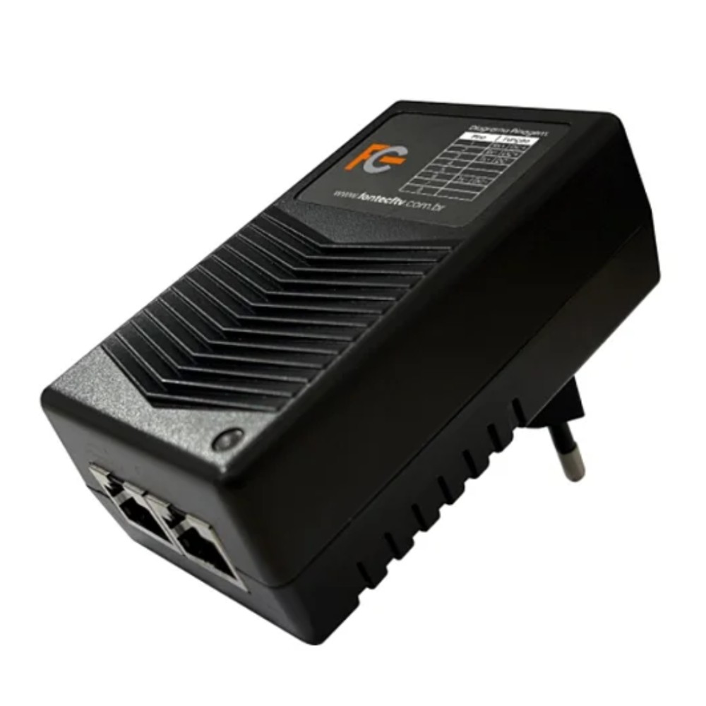 Fonte Injetora PoE , FC Fontes , 24V , 1A , 24W , RJ45 , FCPOE01