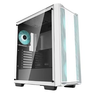 Gabinete Gamer DeepCool CC560 WH , Mid Tower , Vidro Temperado , Sem Fonte , Com 4 Fans , LED Azul , Branco