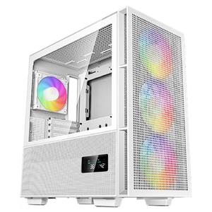 Gabinete Gamer DeepCool CH560 Digital WH , Mid Tower , Vidro Temperado , Sem Fonte , Com 4 Fans , ARGB , Display Digital , Branco