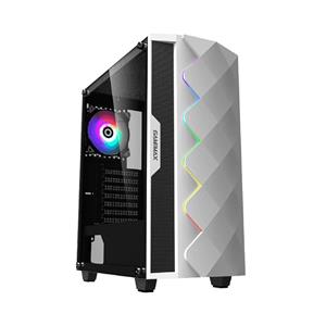 Gabinete Gamer Gamemax Diamond 3601-W , RGB , Mid Tower , Vidro Temperado , Sem Fonte , Com 1 Fan , Branco