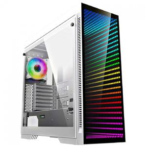 Gabinete Gamer Gamemax Infinit M908-TR , ARGB , Mid Tower , Vidro Temperado , Sem Fonte , Com 1 Fan , RGB , Branco