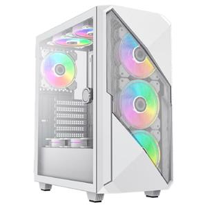 Gabinete Gamer Gamemax Revolt 3606 , RGB , Mid Tower , Vidro Temperado , Sem Fonte , Com 3 Fans , Branco