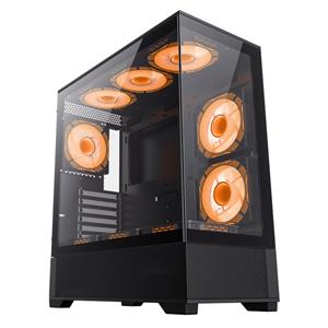 Gabinete Gamemax Vista Ab Midtower , Vidro Temperado , Preto