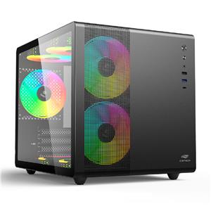 Gabinete Gamer C3Tech Aquarius , Mini Tower , Vidro Temperado , M-ATX , Black , Sem Fonte , Sem Fan