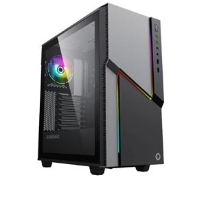 Gabinete Gamer Gamemax Ninja 3611 COC , RGB , Mid Tower , Vidro Temperado , Sem Fonte , Com 2 Fans , Preto