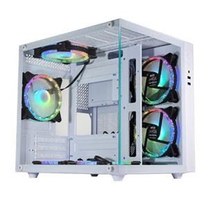 Gabinete Gamer K-MEX Aquario Micro , Mini Tower , Vidro Temperado , M-ATX , White , Sem Fonte , Sem Fan