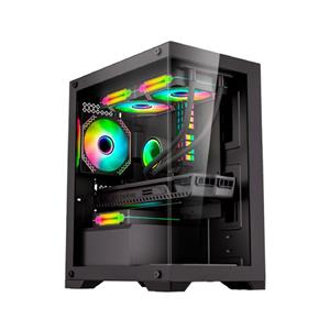 Gabinete Gamer K-MEX CG-12H5 Aquário Microposeidon , Mid Tower , Vidro Temperado , mATX , Sem Fan , Preto