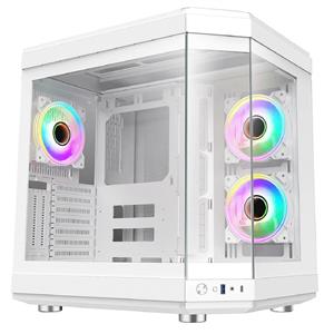 Gabinete Gamer Liketec Unreal Snow, Cube Design, Mid Tower, Vidro Temperado, E-ATX, White