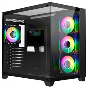 Gabinete Gamer Liketec Zeus Pro Glass, Mid Tower, Vidro Temperado, ATX, Black LC-CB3X3-ZEUS-2089