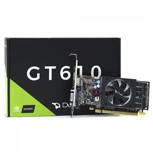 Placa de Vídeo Duex GeForce GT610 , 2GB , GDDR3 , 64-Bit , Preto