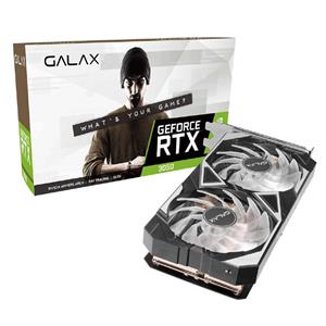 Placa de Vídeo Galax GeForce RTX 3050 EX (1-Click OC) , 8GB , GDRR6 , 128-Bit , RGB , Preto e Branco