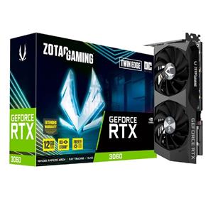 Placa de Vídeo Zotac Gaming GeForce RTX 3060 Twin Edge OC , 12GB , GDDR6 , 192-Bit , Preto