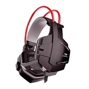 Headset Gamer C3Tech Sparrow PH-G11BK , Drivers 40mm , 3.5mm , Para PC e Notebook , Over-ear , Preto e Vermelho