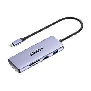 Hub USB-C Macho Hiksemi  , 1x HDMI , 4x USB-A , 1x USB-C , 1x SD/Micro-SD - HS-HUB-DS8
