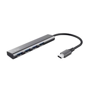 Hub USB-C Trust Halyx , USB-A 3.2 , 4 Portas , Cinza