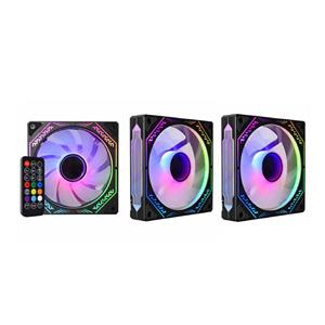 Kit Fan Cooler C/3 K-Mex Infinite Space AAQA , 120MM , Sleeve , RGB , Preto