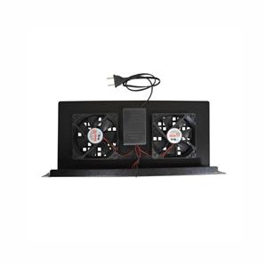 Kit Ventilação Max Eletron , 2 Coolers 12V , Padrão 19 , 1U , Bivolt 110220V , Com Chave LigaDesliga , LED Indicador , Rolamento Blindado