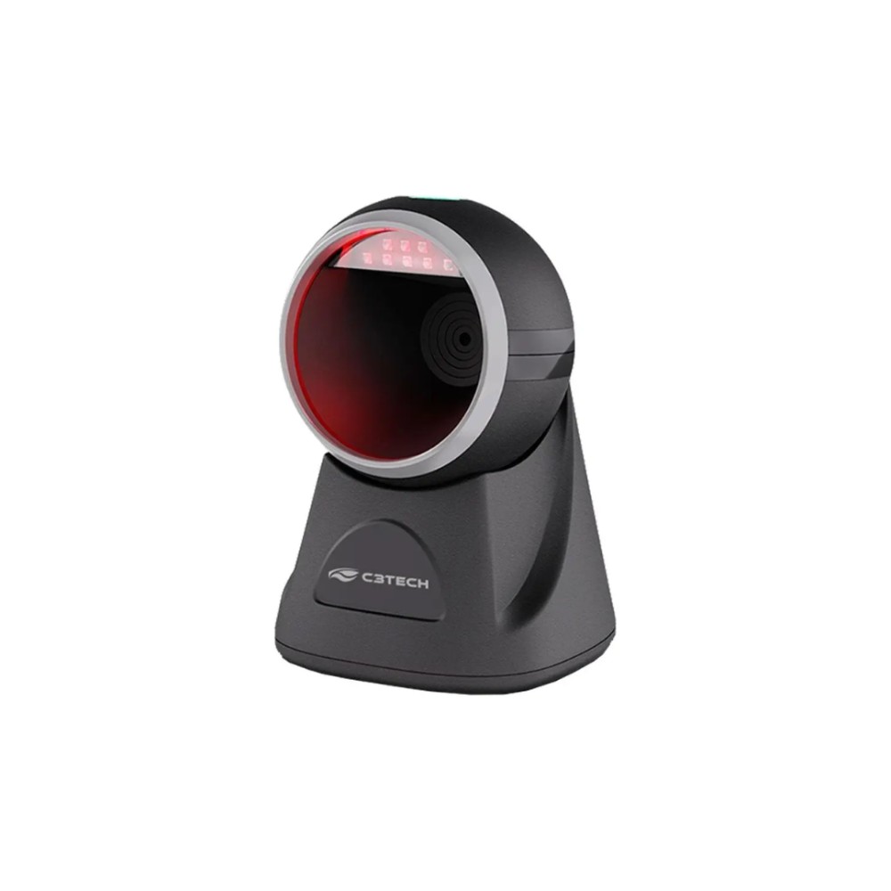 Leitor de Código de Barras C3Tech , 1D/2D , USB , Fixo , Preto , LB-D200BK