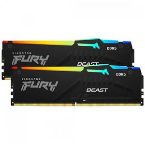 Memória DDR5 Kingston Fury Beast , RGB , 32GB (2x16GB) , 5600Mhz , Preto , KF556C36BBEAK2-32

