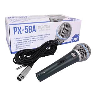 Microfone dinâmico Pix , unidirecional , com fio , Cabo 5M , 50Hz-16KHz , Preto
