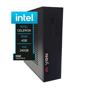 Mini PC YON ITX , Intel Celeron N4120 , 4GB DDR4 , SSD Sata 240GB