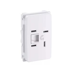 Módulo Tomada RJ11 Legrand Pial Zeffia 680155 , Padrão Telebras 2 Fios , Branco