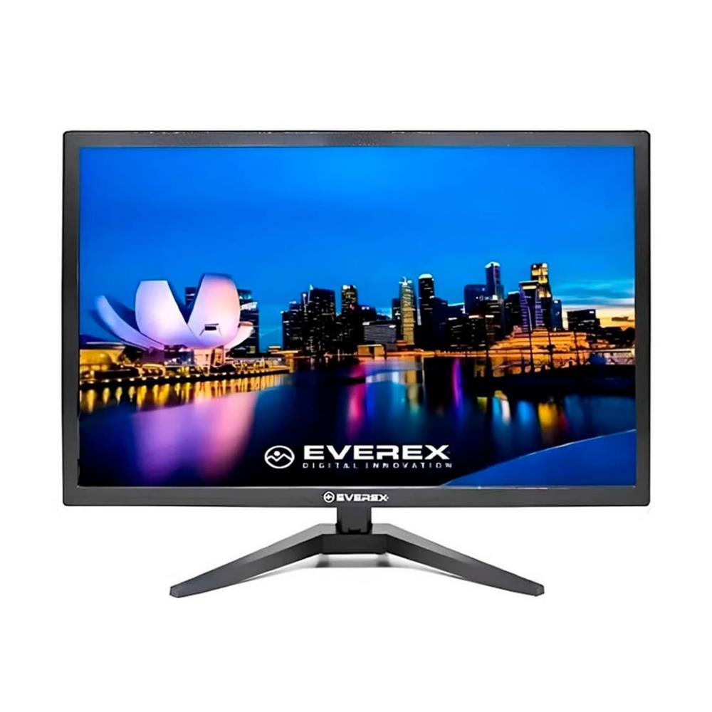 Monitor Everex 19 Pol. , 60Hz , 5ms , VESA , VGA , HDMI , Preto 