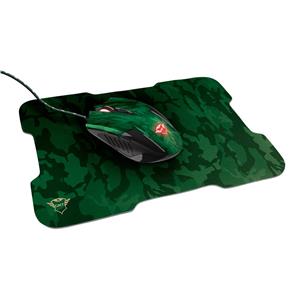 Kit Gamer Mouse e Mousepad Trust GXT 781 Rixa , 3200 DPI , 6 Botões , Grande , 30x22cm , Verde Camuflado
