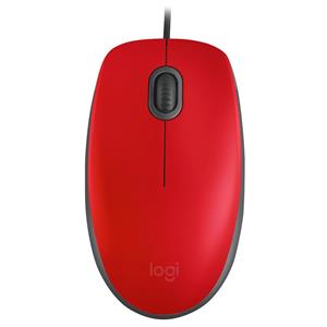 Mouse Logitech M110 Silent , 1000 DPI , 3 Botões , USB , Vermelho