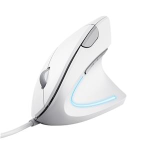 Mouse Trust Verto , LED Azul , Ergonômico , 1600 DPI , 6 Botões , USB , Branco