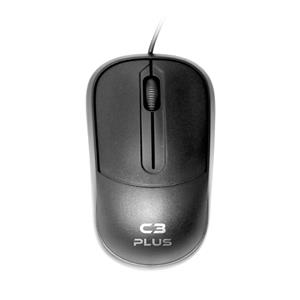 Mouse C3Plus MS-35BK , 1000 DPI , 3 Botões , USB , Preto