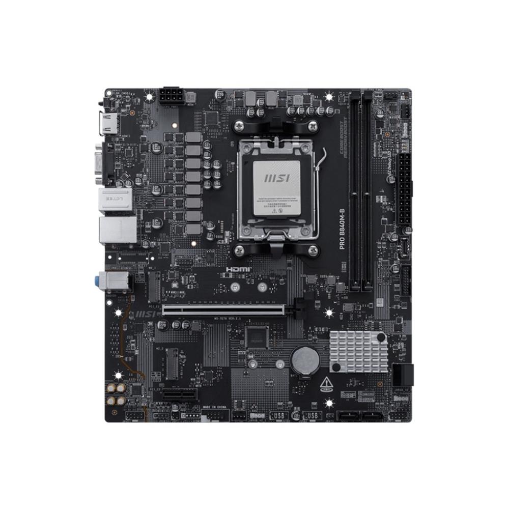 Placa-mãe MSI PRO B840M-B , AM5 , DDR5 8000MT/s , B840 , M.2 PCIe 4.0 , HDMI/DP , LAN 2.5GbE , mATX