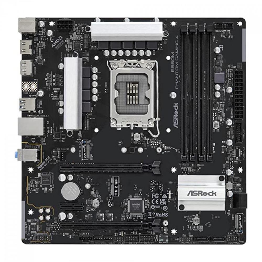 OPENBOX Placa Mãe ASRock B660M Phantom Gaming 4 , Chipset B660 , Intel LGA 1700 , mATX , DDR4
