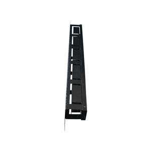 Organizador de Cabos MAX Eletron , Padrão 19 , 1U , 50mm , Aço Tratado , Pintura Epóxi-pó Preta , Compatível com Porca-gaiola