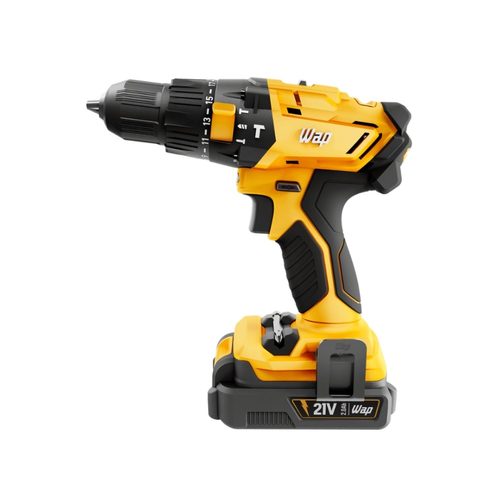 Parafusadeira e Furadeira de Impacto WAP K21 ID02 , 21V , 45Nm , Mandril 3/8" , 2 Velocidades , Bateria 2Ah