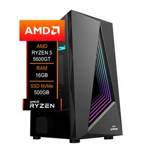 PC Gamer AMD Ryzen 5 5600GT, Chipset B450, 16GB (2x8) DDR4, SSD NVMe 500GB